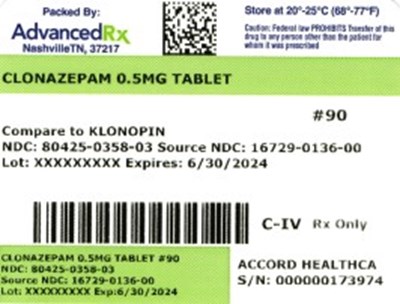 Label 3 (Clonazepam 80425 0358 03)